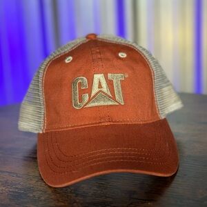 CATERPILLAR ORANGE TWILL/TAN MESH-CAT HAT NEW!